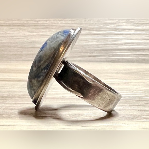 Vintage Native American Navajo Sterling Silver & Blue Lapis Ring, Size 5.75 - Picture 3 of 9